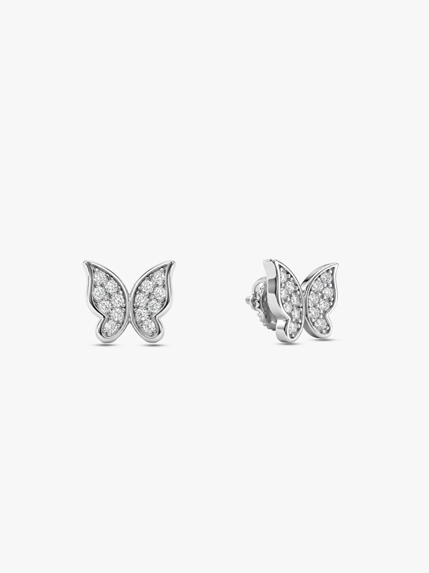 Silver Butterfly Bliss Stud Earrings