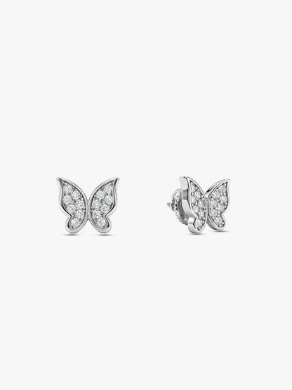 Silver Butterfly Bliss Stud Earrings