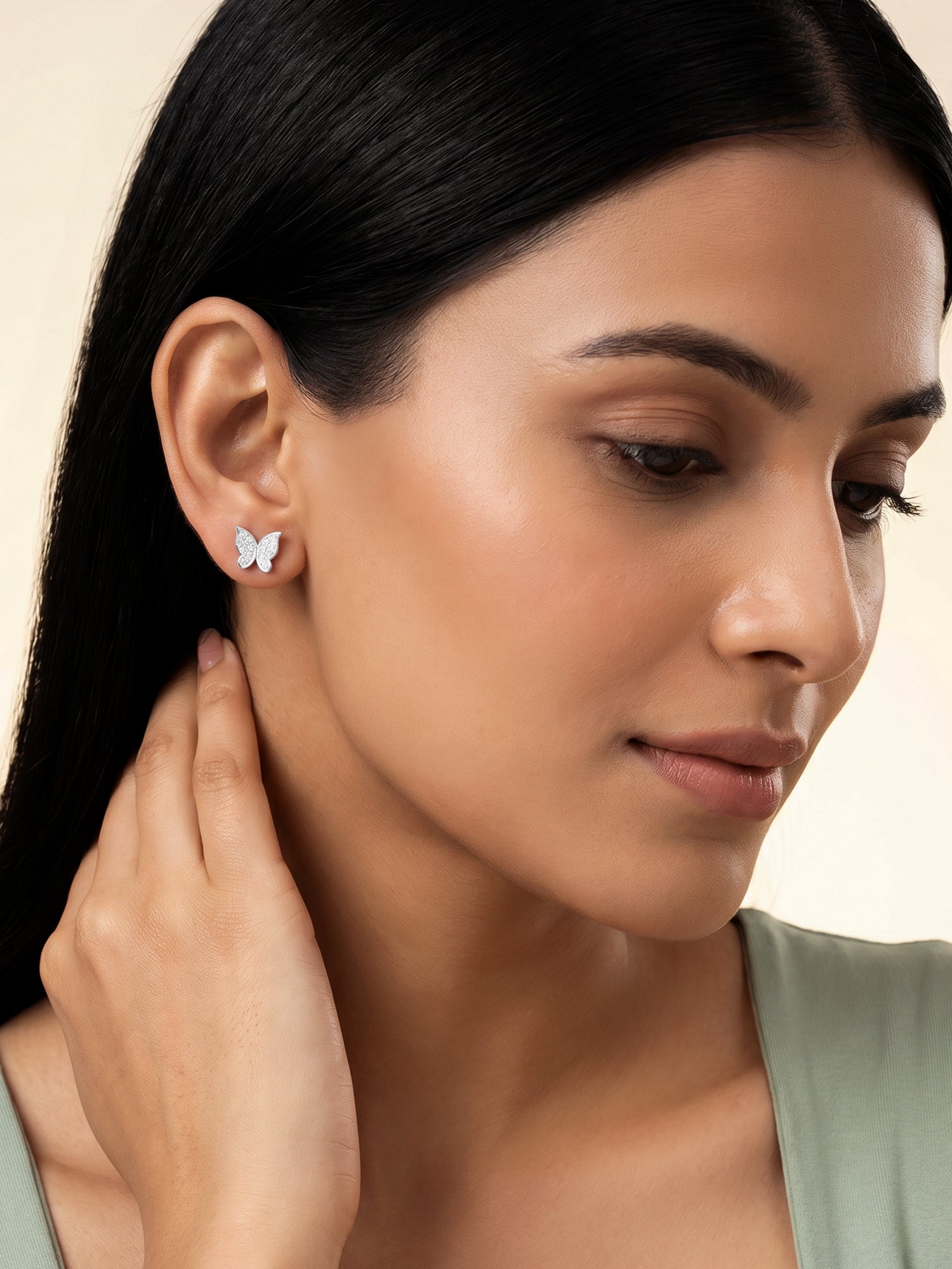 Silver Butterfly Bliss Stud Earrings