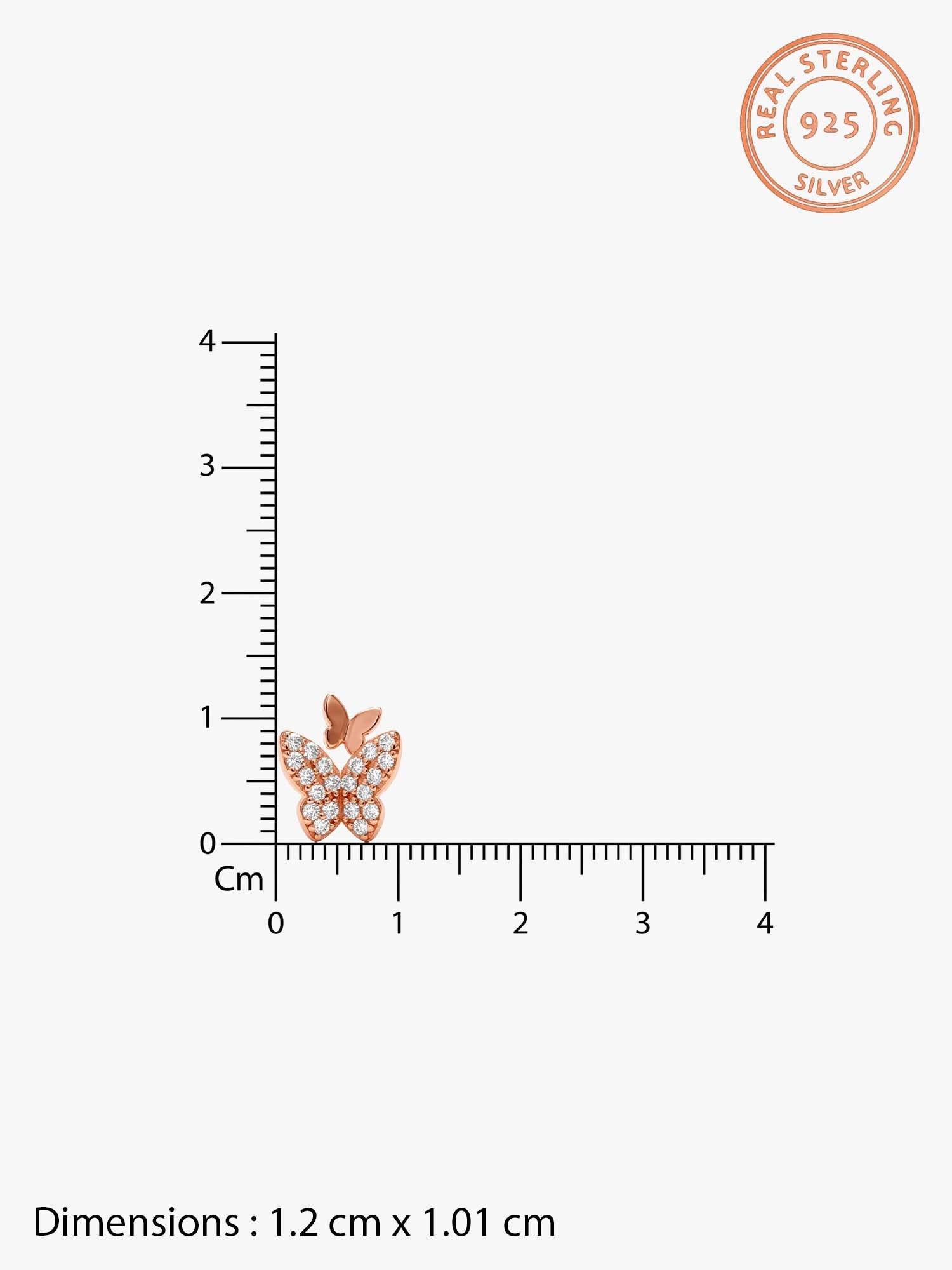 Rose Gold Glint Butterfly Stud Earrings