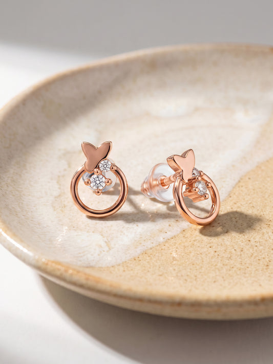 Rose Gold Eternal Affection Stud Earrings