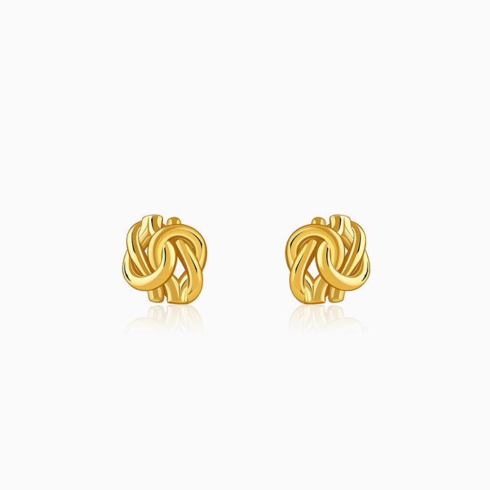 Golden Knot Stud Earrings