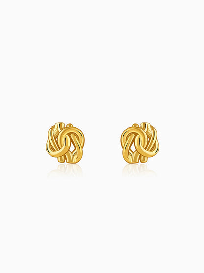 Golden Knot Stud Earrings