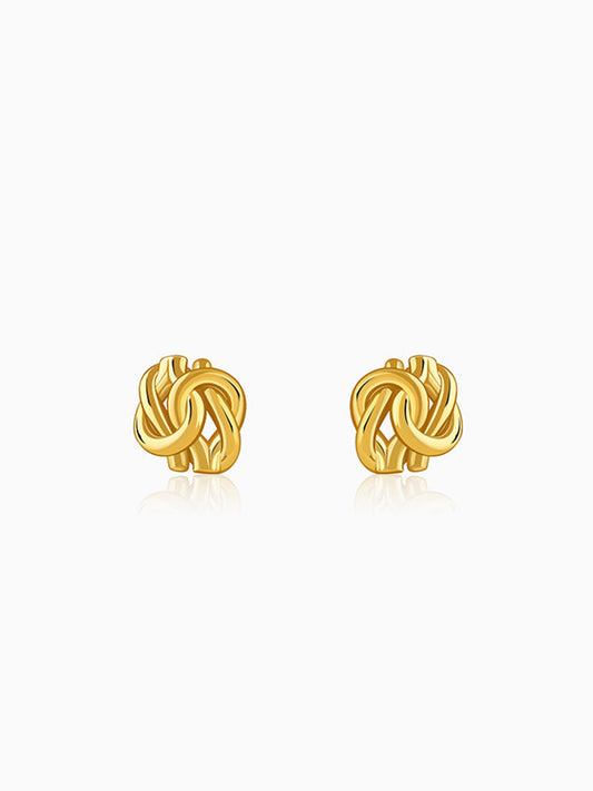 Golden Knot Stud Earrings