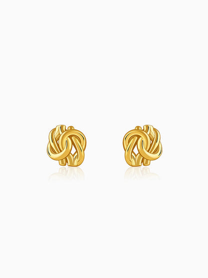 Golden Knot Stud Earrings