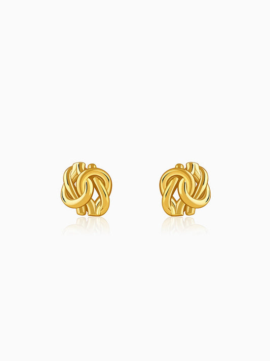 Golden Knot Stud Earrings