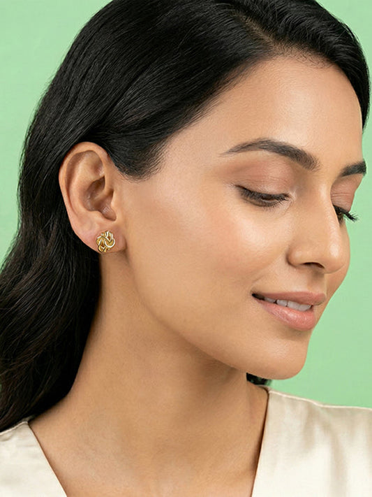 Golden Knot Stud Earrings
