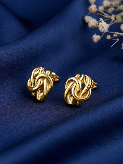 Golden Knot Stud Earrings