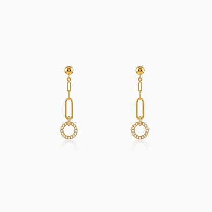 Golden Halo Drop Chain Earrings