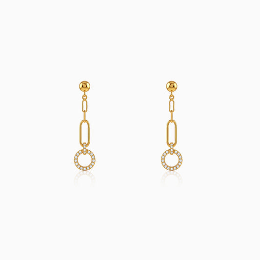 Golden Halo Drop Chain Earrings