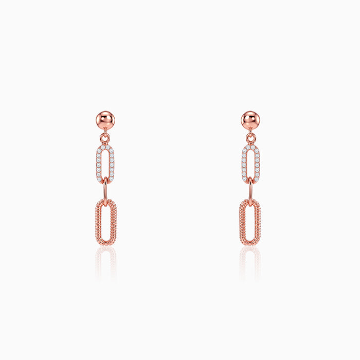 Rose Gold Paperclip Drip Earrings