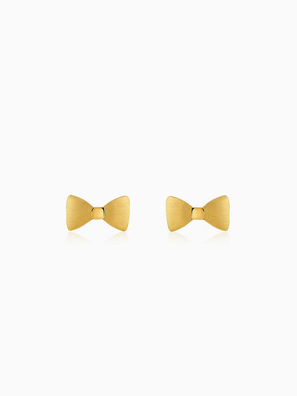 Golden Bow Love Stud Earrings