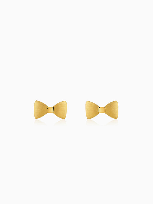 Golden Bow Love Stud Earrings