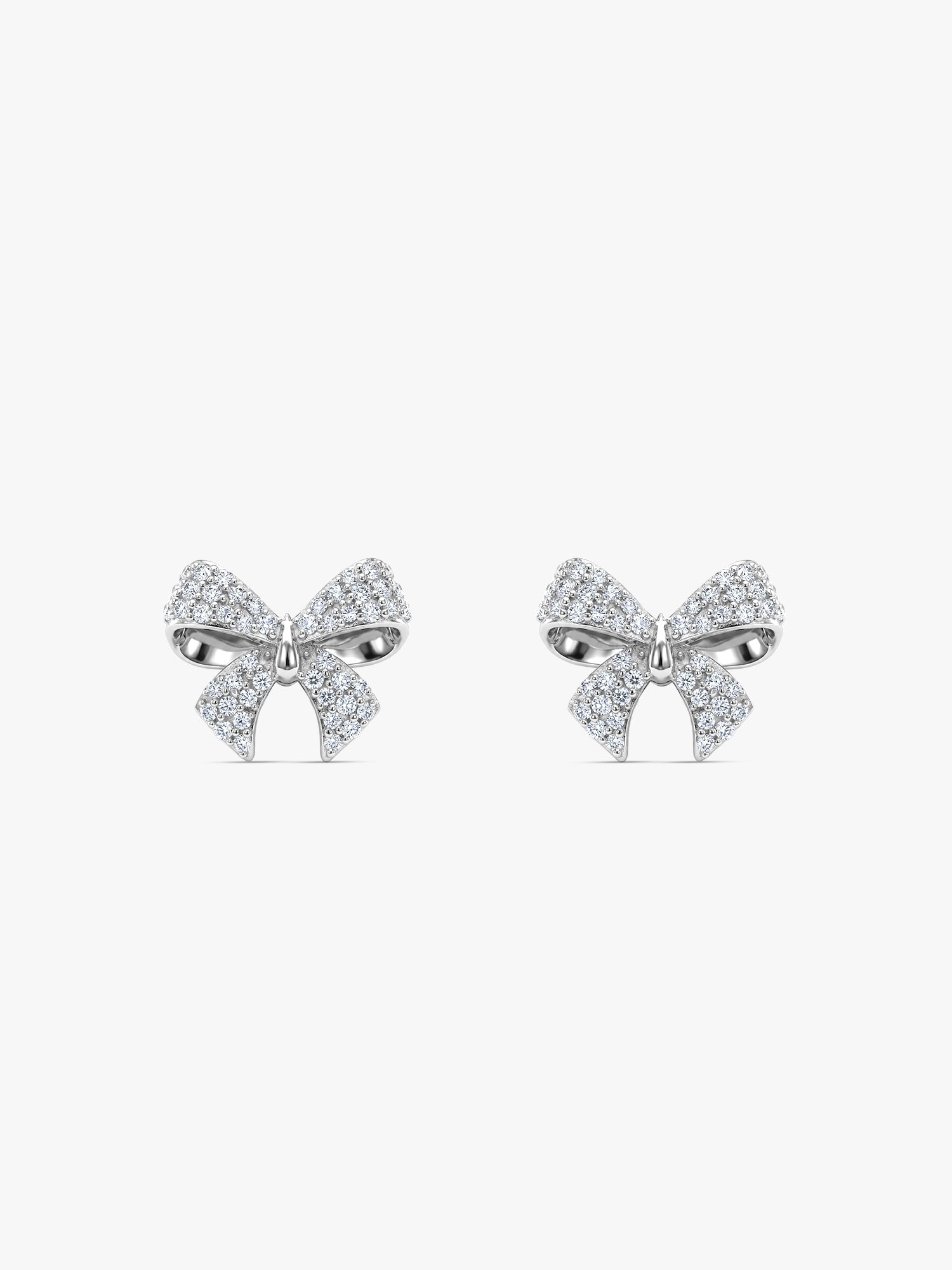Silver Ribbon Bow Earrings