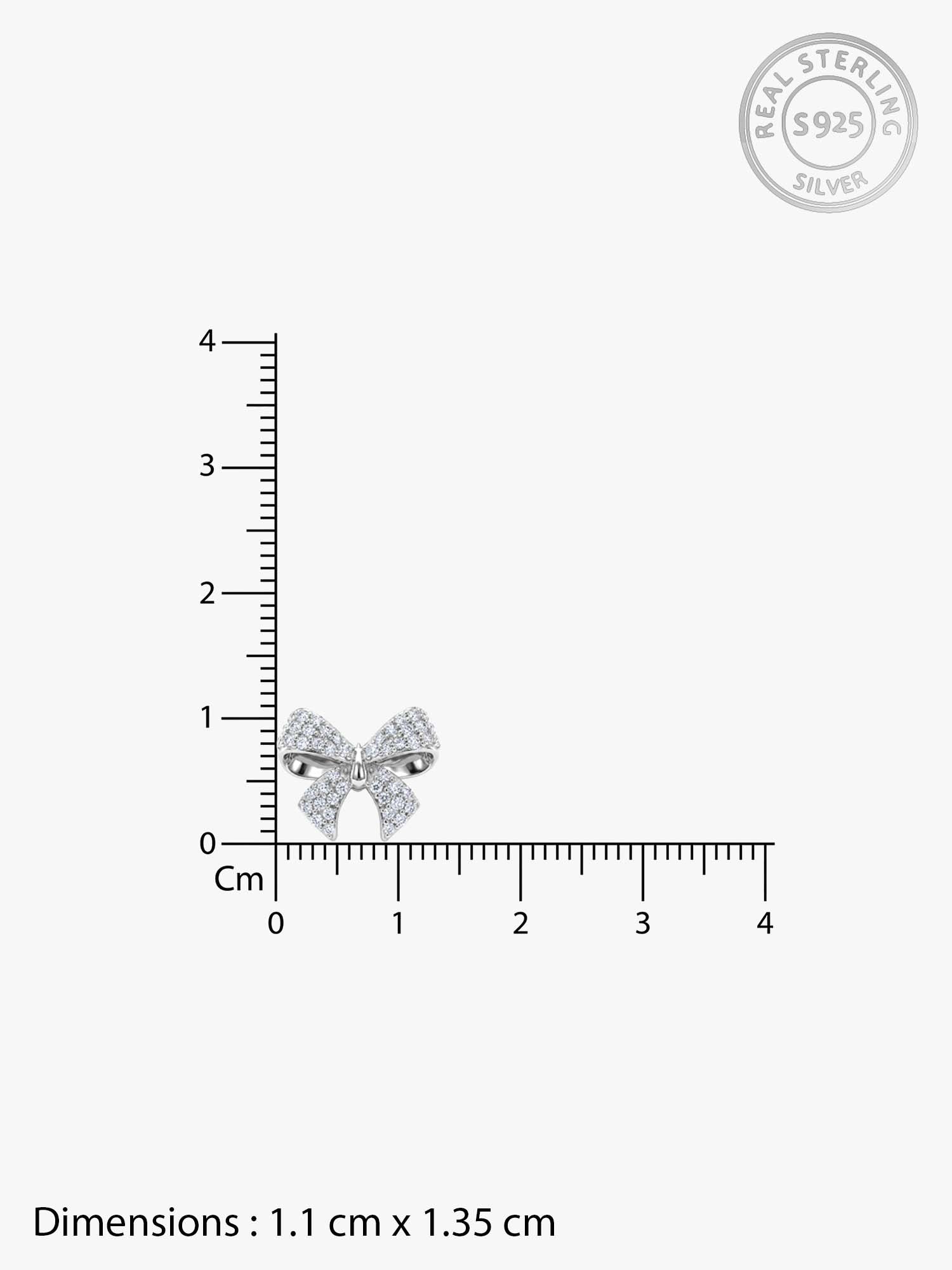 Silver Ribbon Bow Earrings