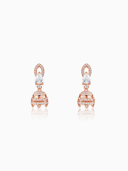 Rose Gold Varanasi Jhumki Earrings