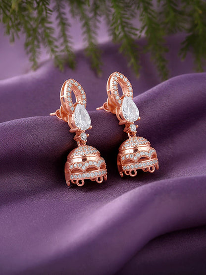 Rose Gold Varanasi Jhumki Earrings