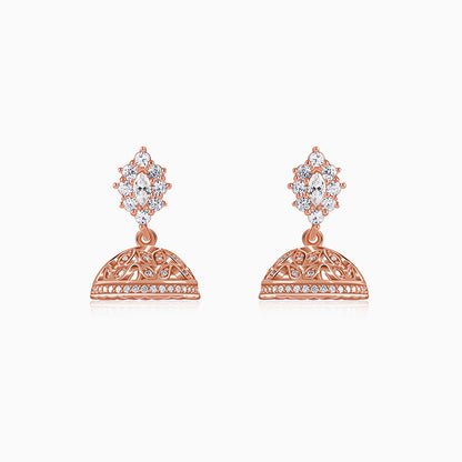 Rose gold Dwarka Jhumki Earrings 
