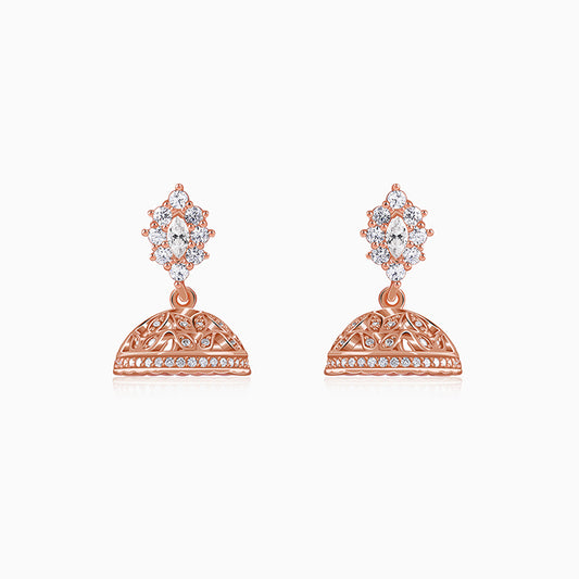 Rose gold Dwarka Jhumki Earrings 