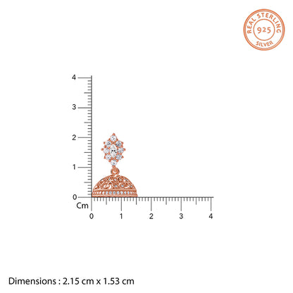 Rose Gold Dwarka Jhumki Earrings