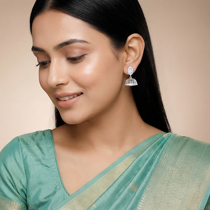 Silver Raktima Jhumki