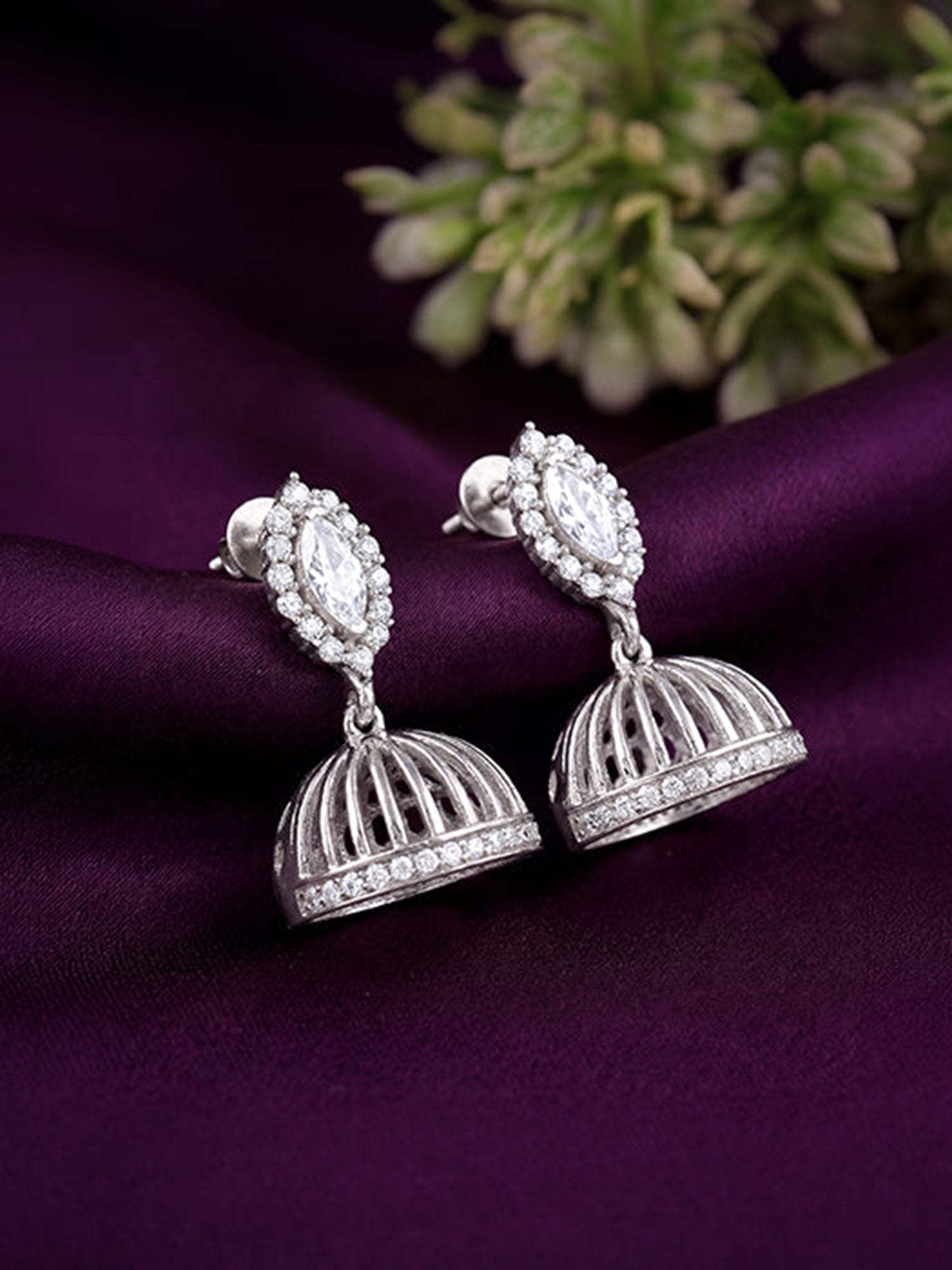 Silver Raktima Jhumki
