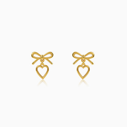 Golden Infinity Heart Earring
