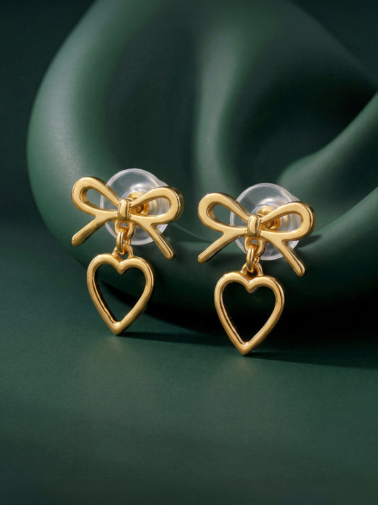 Golden Infinity Heart Earring