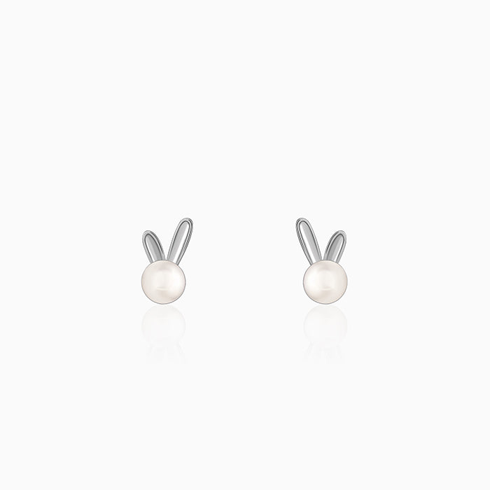 Silver Sharon Pearl Stud Earrings