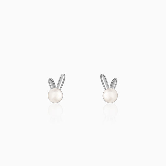 Silver Sharon Pearl Stud Earrings