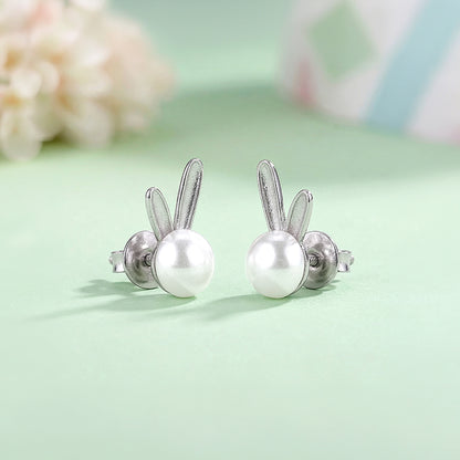 Silver Sharon Pearl Stud Earrings