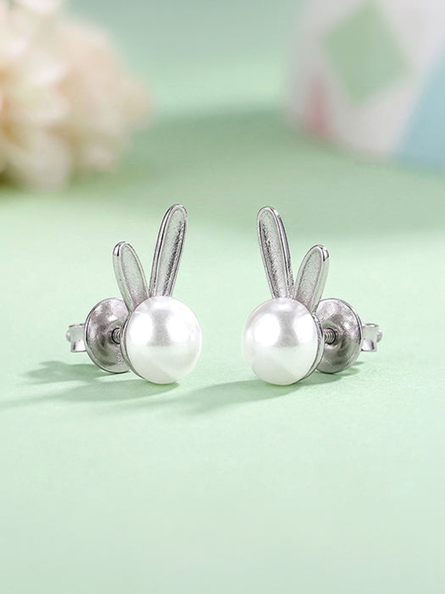 Silver Sharon Pearl Stud Earrings