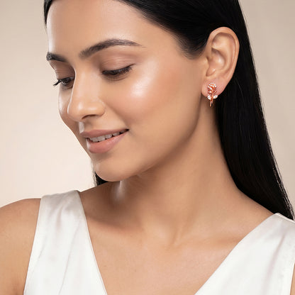 Rose Gold Mini Rosebud Earrings