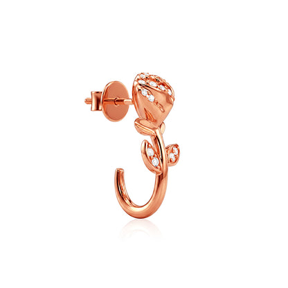 Rose Gold Mini Rosebud Earrings