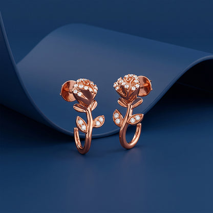 Rose Gold Mini Rosebud Earrings