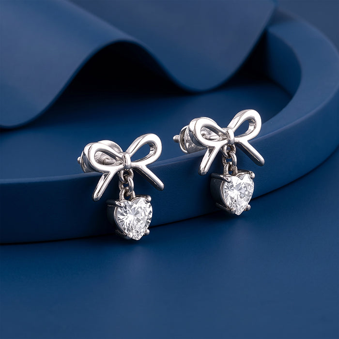 Silver Heartdrop Earrings