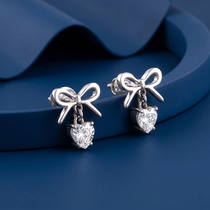 Silver Heartdrop Earrings