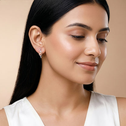 Dual Tone Ethereal Silver Hoop Earrings
