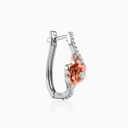 Dual Tone Ethereal Silver Hoop Earrings
