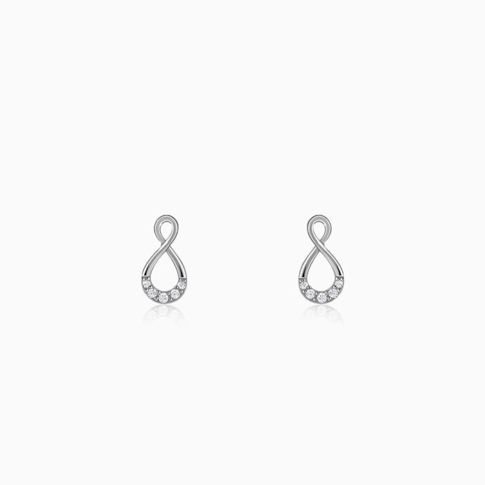 Silver Infinity Drip Earrings