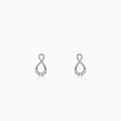 Silver Infinity Drip Earrings