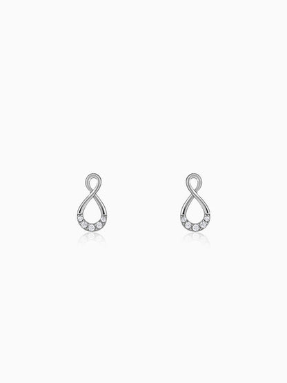 Silver Infinity Drip Earrings