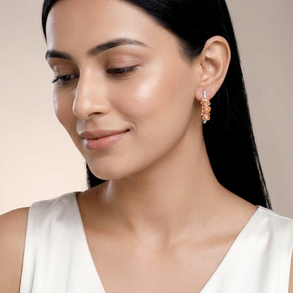 Dual Tone Petals of Her Earrings