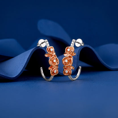 Dual Tone Petals of Her Earrings