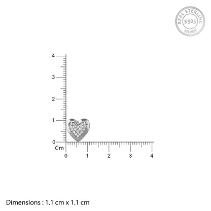 Silver Heart Glow Stud Earrings