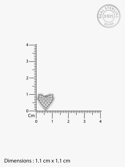 Silver Heart Glow Stud Earrings