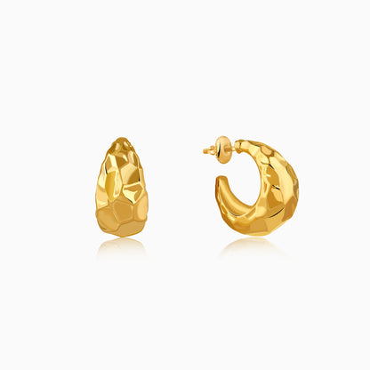 Golden Moonlit Crescents Hoop Earrings