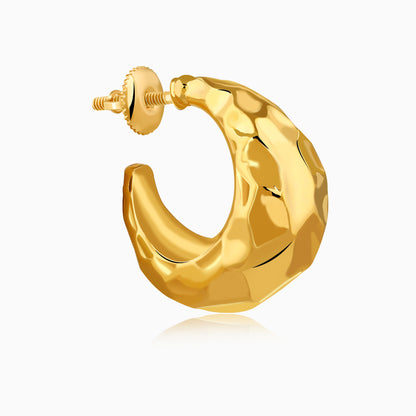 Golden Moonlit Crescents Hoop Earrings