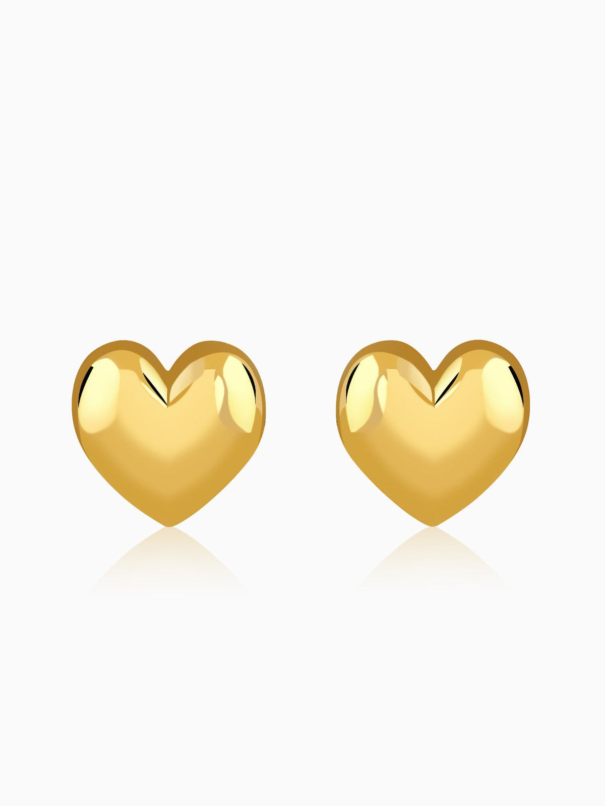Golden Puffy Heart Studs