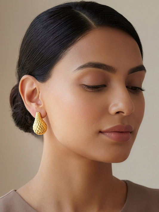 Golden Memorial Teardrop Earrings